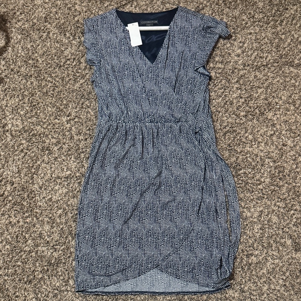 NWT Covington Navy Patterned Mini Dress